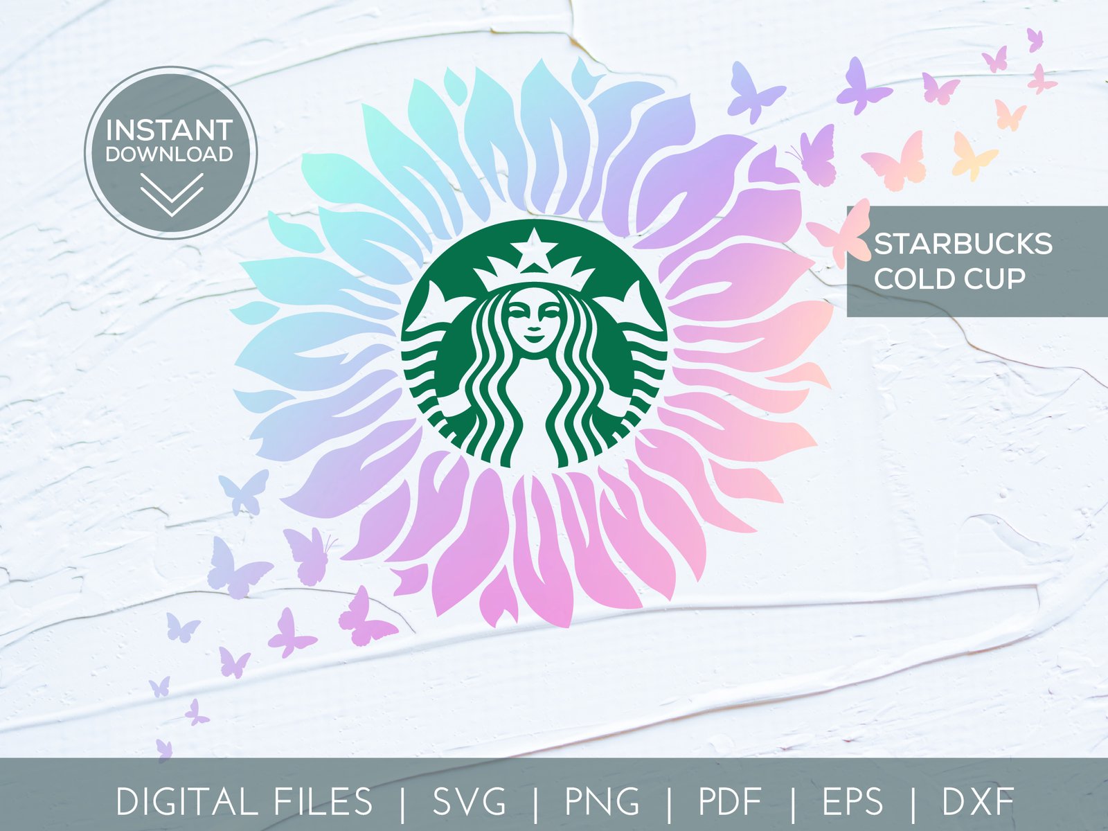 Butterfly & Sunflower Starbucks Reusable Cold Cup 24oz