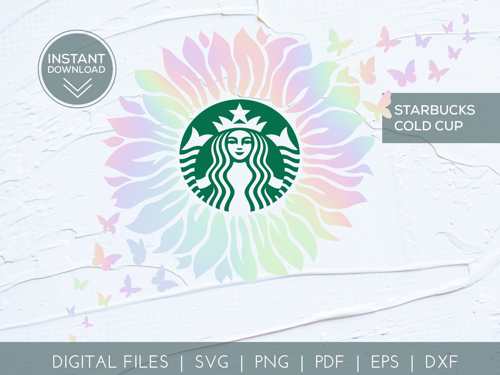 Download Starbucks Cold Cup Sunflower Butterflies Twinkling Design